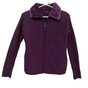 SWEATER-STYLE ZIPPERED JACKET WOMEN’S SIZE S PURPLE